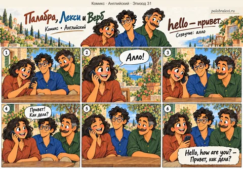 Английский, эпизод 31: hello — привет. «Алло!» — первое слово в трубке, привет тому, кто звонит.