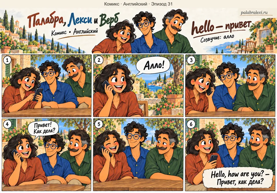 Английский, эпизод 31: hello — привет. «Алло!» — первое слово в трубке, привет тому, кто звонит.